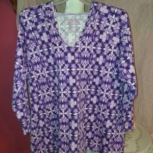 Women's Purple Tie Dye Hoodie 1X